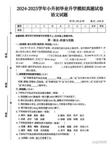 小升初语文真题试卷2025-别只找卷子，打好基础最重要
