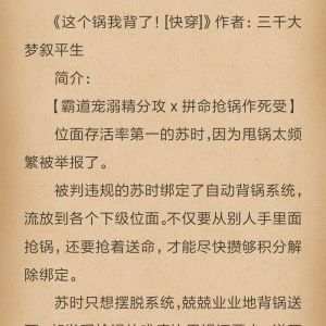 这个锅我背了txt下载久久小说网-《锅我背了》TXT版在哪找？