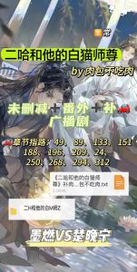 二哈和他的白猫师尊小说，高清图删除截图免费全文