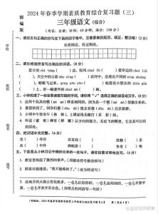 三年级综合实践卷可打印的_实践活动促成长